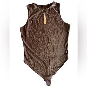 SKIMS Brown Sleeveless Fitted Bodysuit